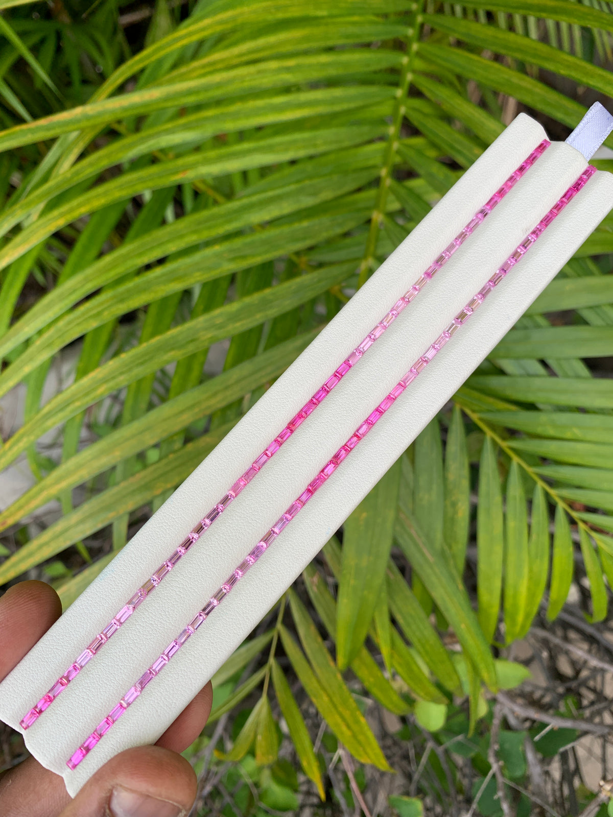 Calibrated ruby pink sapphire baguette gemstone set B2B loose stones