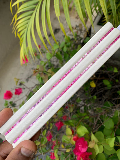 Ombre baguette ruby sapphire strand dark to light gradient jewelry supply
