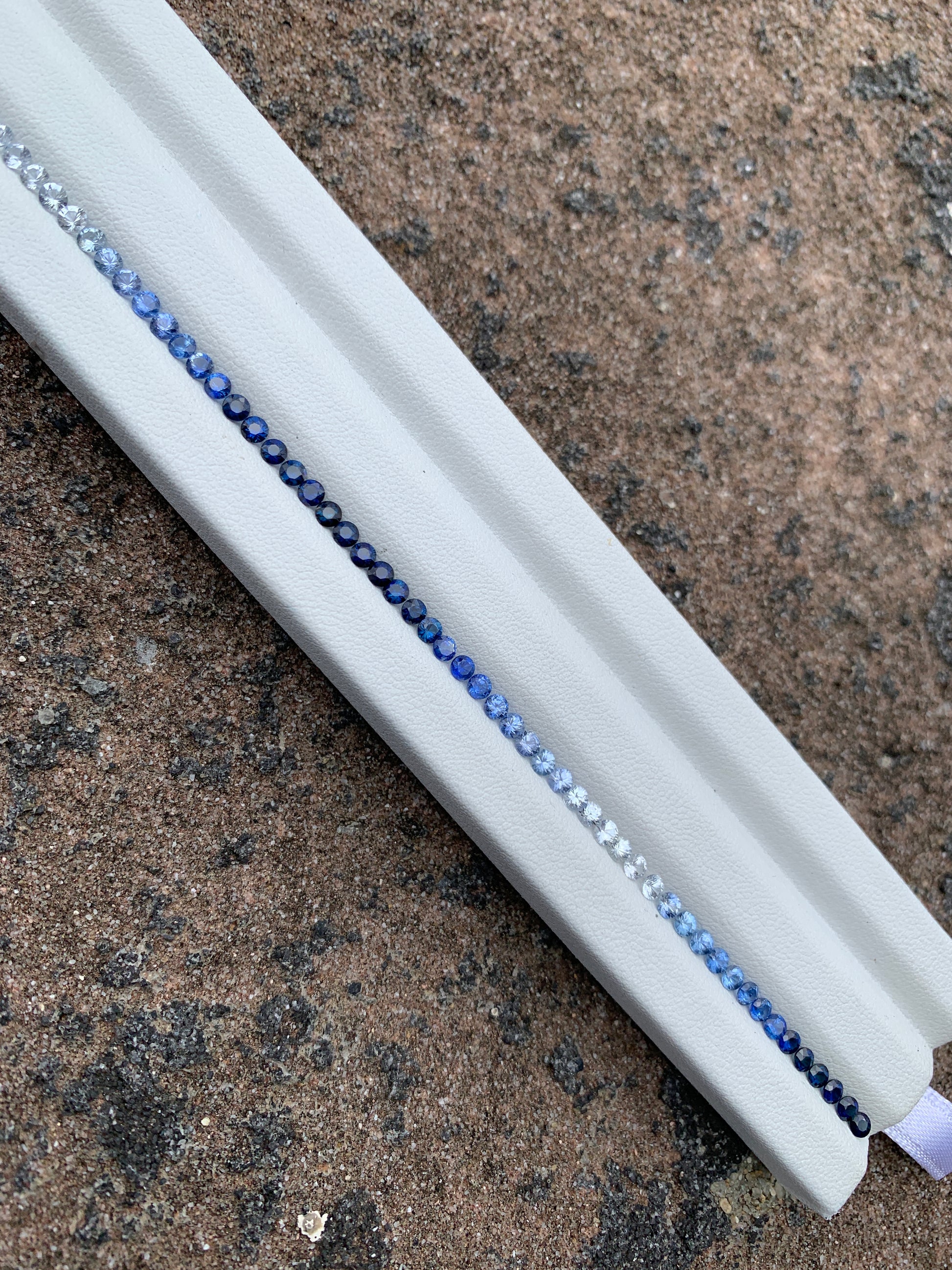 African blue sapphire round ombre strand for tennis bracelet making