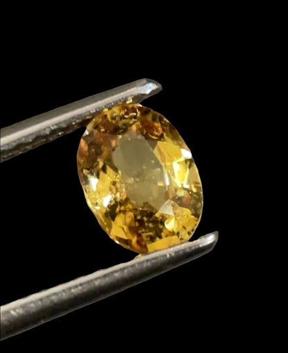 1.10ct yellow sapphire oval cut gem, photo 2
