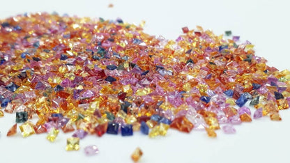 2mm princess cut mixed color sapphire, photo 1