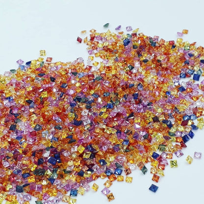2mm princess cut mixed color sapphire, photo 3