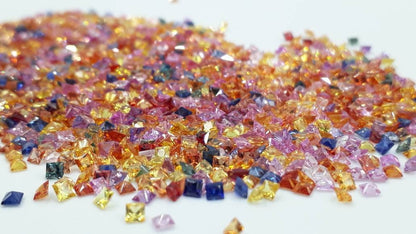 2mm princess cut mixed color sapphire, photo 4