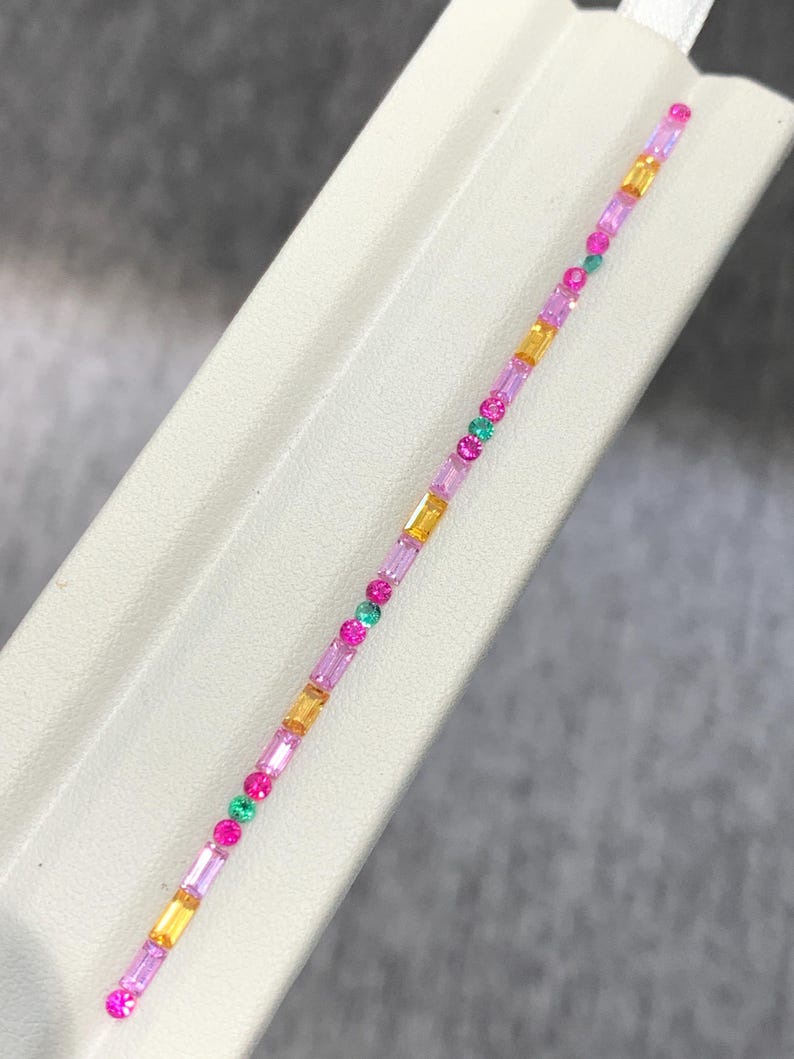 Luxury matched Fancy Sapphire bracelet gemstone layout for jewelry designers