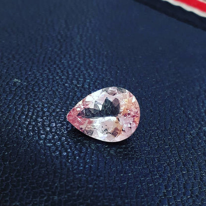 8.3x11mm peach pink tourmaline pear gem, photo 1