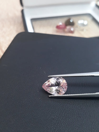 8.3x11mm peach pink tourmaline pear gem, photo 4