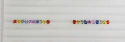3mm rainbow sapphire round ring set, photo 2