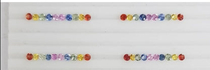 3mm rainbow sapphire round ring set, photo 3