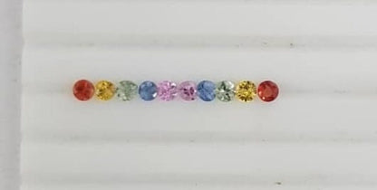 3mm rainbow sapphire round ring set, photo 1