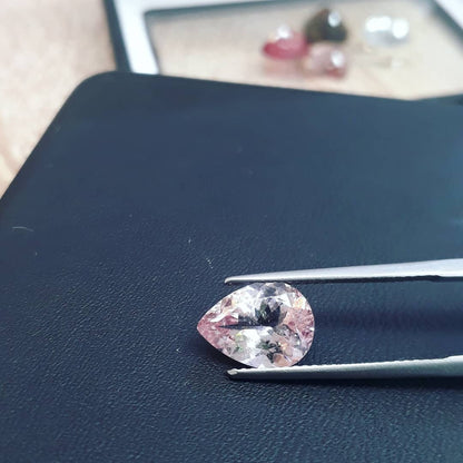 8.3x11mm peach pink tourmaline pear gem, photo 2