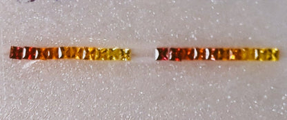 2.5mm orange-yellow sapphire princess set, photo 5