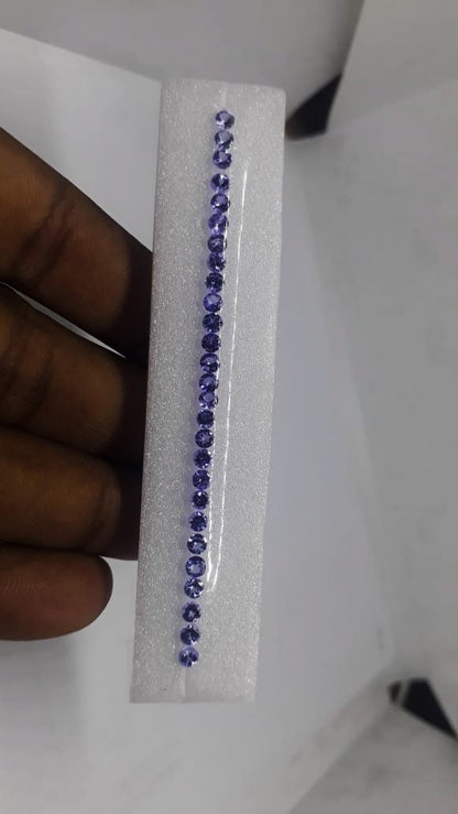 3.2mm tanzanite round matching pair set, photo 1