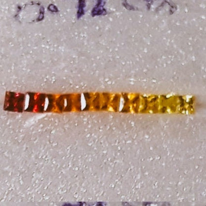 2.5mm orange-yellow sapphire princess set, photo 2