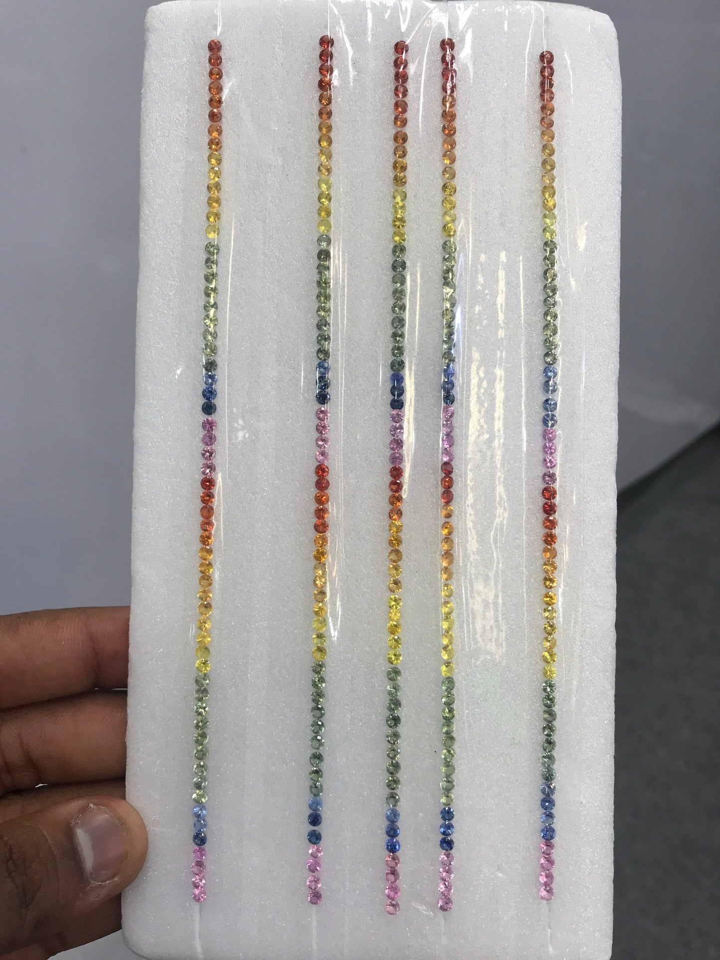 Rainbow Sapphire 3mm Rounds Brillion Cut 60 pcs 8.62 Carats