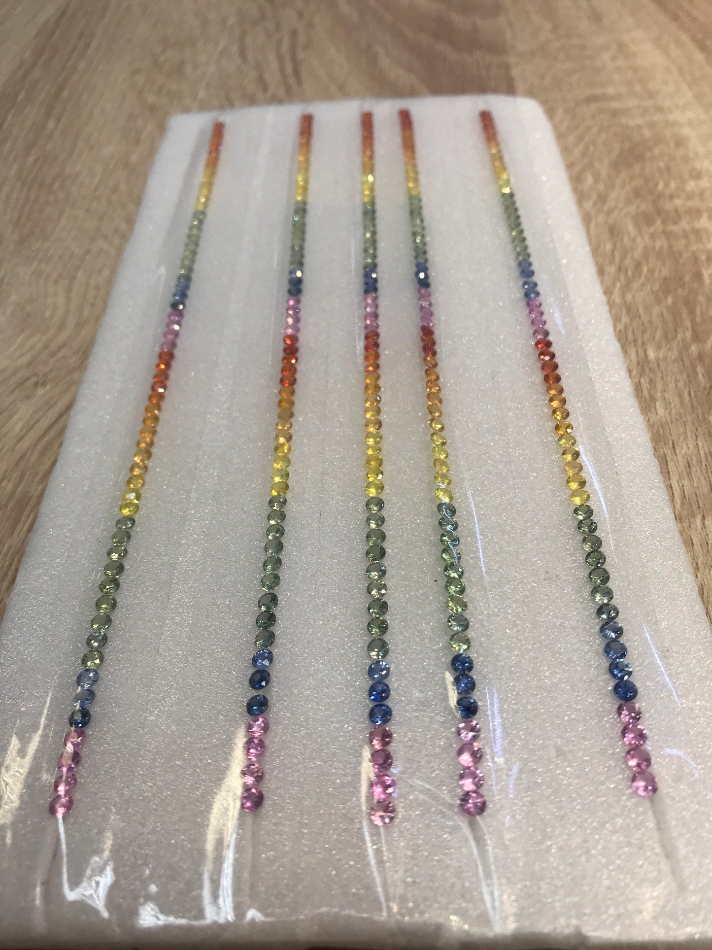 Rainbow Sapphire 3mm Rounds Brillion Cut 60 pcs 8.62 Carats