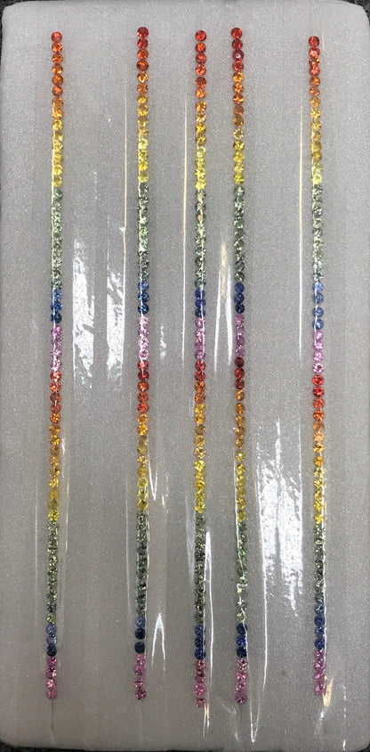 3mm rainbow sapphire round lot, photo 5