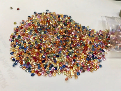 2.3mm rainbow sapphire round lot, photo 2