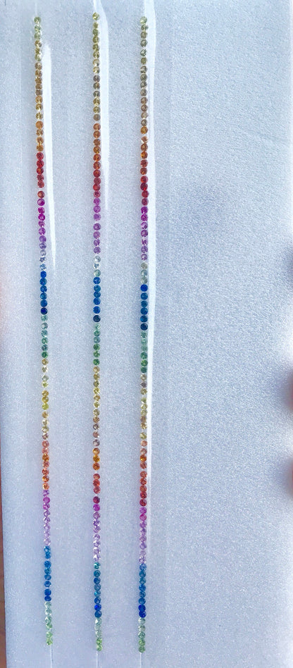 2mm rainbow sapphire tennis bracelet line, photo 4