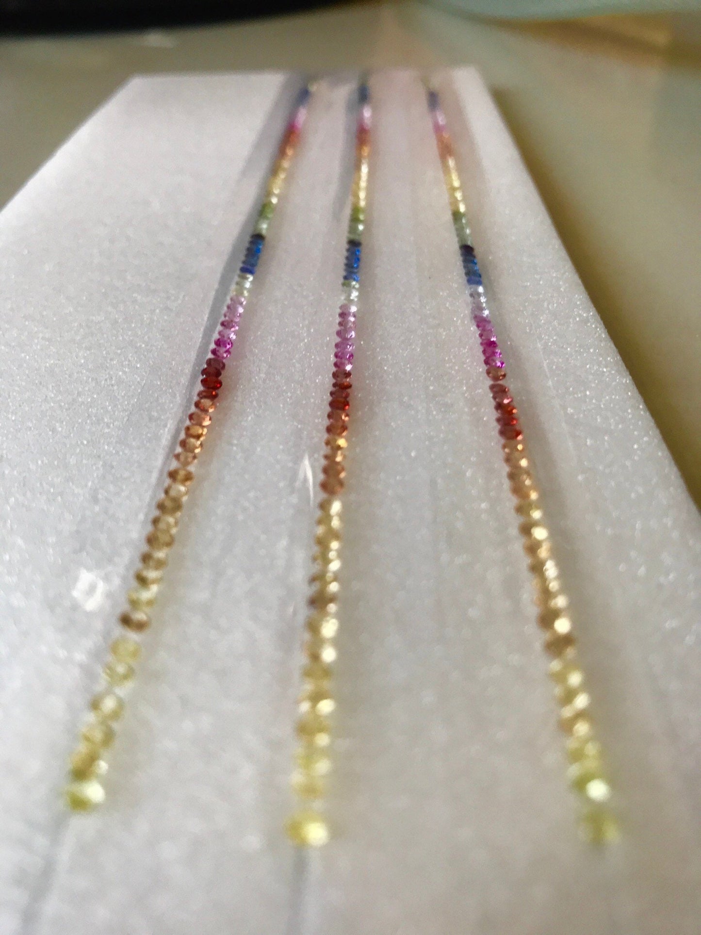 2mm Rainbow Sapphire Rounds Brilliant Cut Tennis Bracelet Lines 7'inch 85 pcs