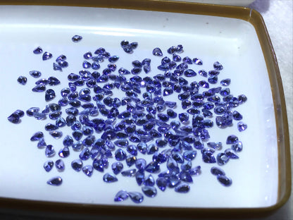 4x3mm tanzanite pear matching pair, photo 1