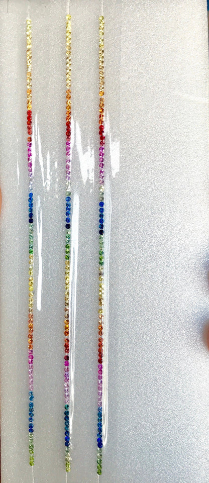 2mm rainbow sapphire tennis bracelet line, photo 3