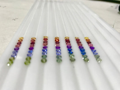 3mm multi-gem round ring or earring set, photo 4