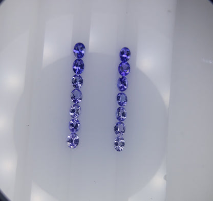 tanzanite oval matching pair earring set, photo 3