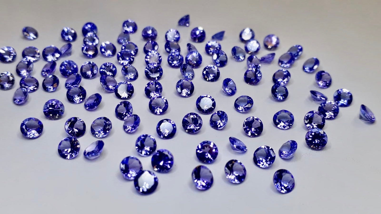 4.5mm Rounds  Natural Tanzanite 5 Stones  pack Ecxellent Cut  December Birth Stones