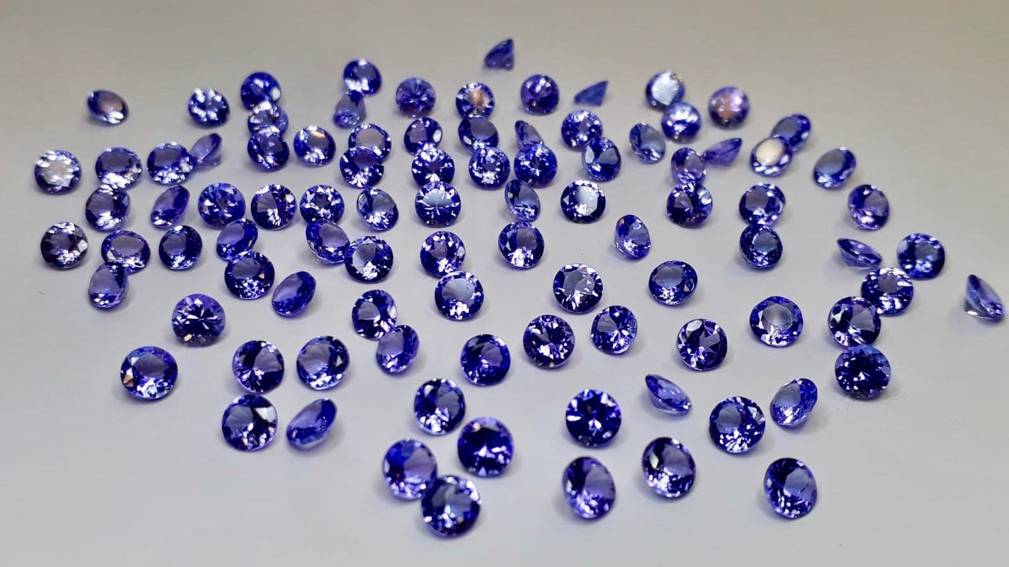 4.5mm Rounds  Natural Tanzanite 5 Stones  pack Ecxellent Cut  December Birth Stones