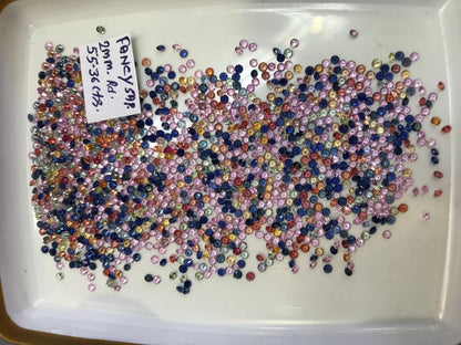 2mm multi sapphire round diamond cut lot, photo 1