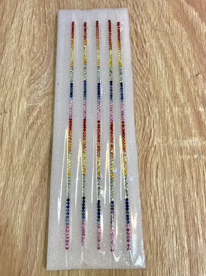 2mm round rainbow sapphire bracelet set, photo 3