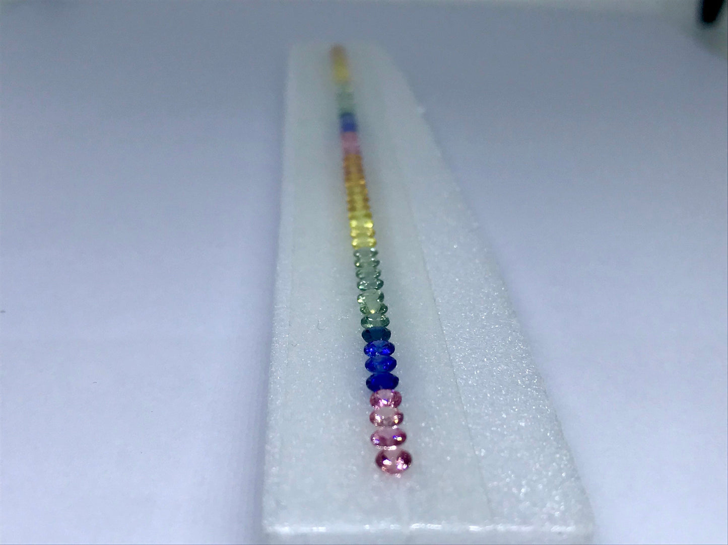 3.5mm Rounds Rainbow Sapphires Brilliant Cut Loose Stones Tennis Bracelet 52 pieces one line 7 Inch