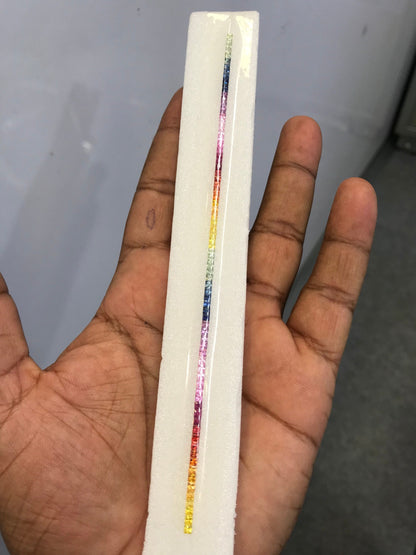 2.2mm rainbow ruby sapphire princess line, photo 4