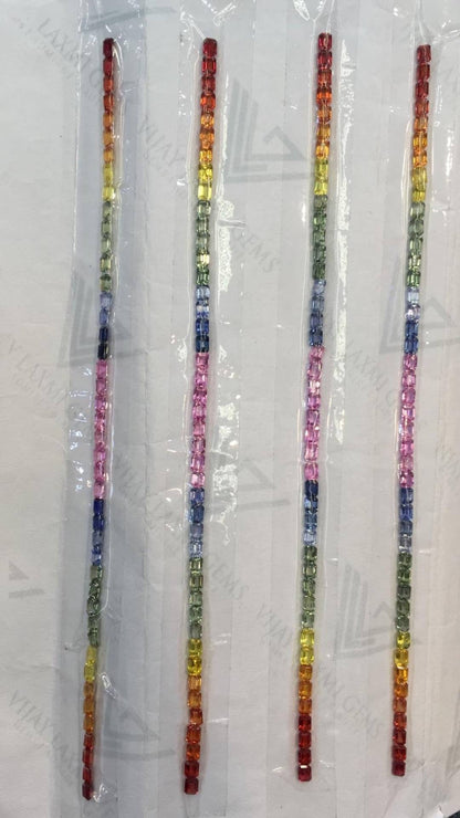 4x3mm octagon-cut rainbow sapphire loose stones, photo 1