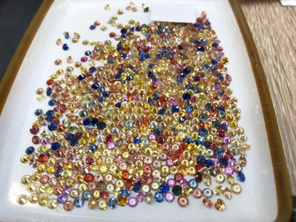 3mm multi sapphire round brilliant cut lot, photo 2