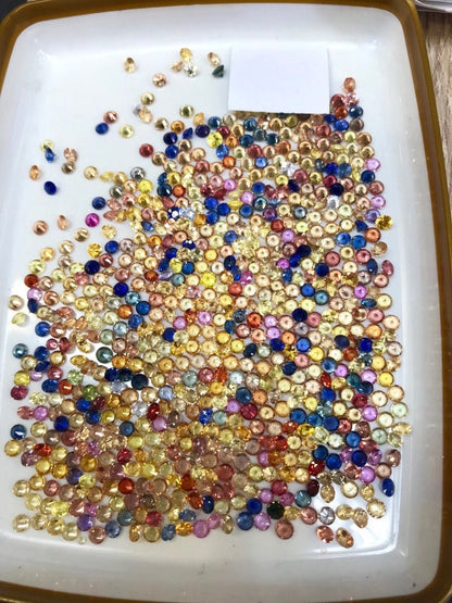 3mm multi sapphire round brilliant cut lot, photo 4