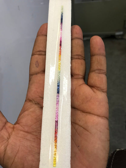 2.2mm rainbow ruby sapphire princess line, photo 5