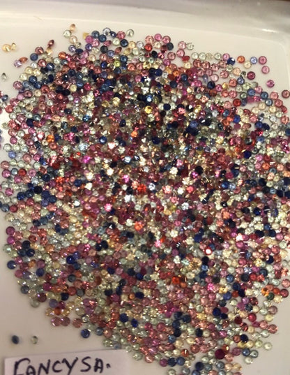 1.5mm multi sapphire round brilliant lot, photo 3