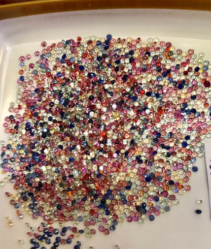 1.5mm multi sapphire round brilliant lot, photo 1