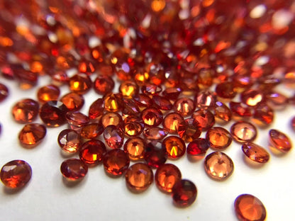 2.5mm orange sapphire round diamond lot, photo 1
