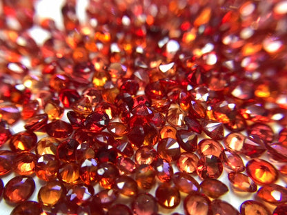 2.5mm orange sapphire round diamond lot, photo 2