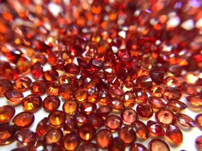 2.5mm orange sapphire round diamond lot, photo 3