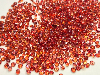 2.5mm orange sapphire round diamond lot, photo 4