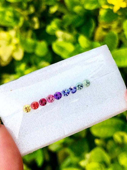 3mm multi-gem round ring or earring set, photo 1
