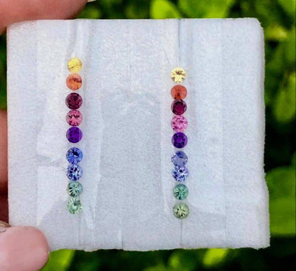 3mm multi-gem round ring or earring set, photo 3