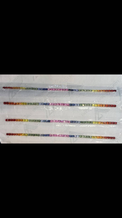 4x3mm octagon-cut rainbow sapphire loose stones, photo 2