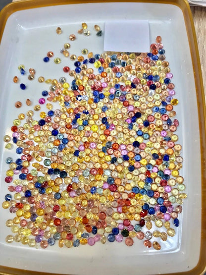 3mm multi sapphire round brilliant cut lot, photo 3