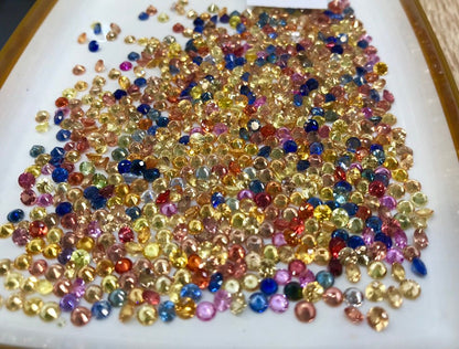 3mm multi sapphire round brilliant cut lot, photo 1