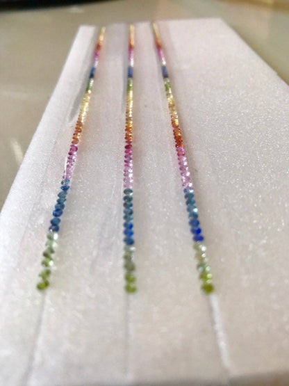 2mm rainbow sapphire tennis bracelet line, photo 1