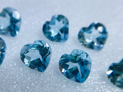 7mm sky blue topaz heart shape lot, photo 1